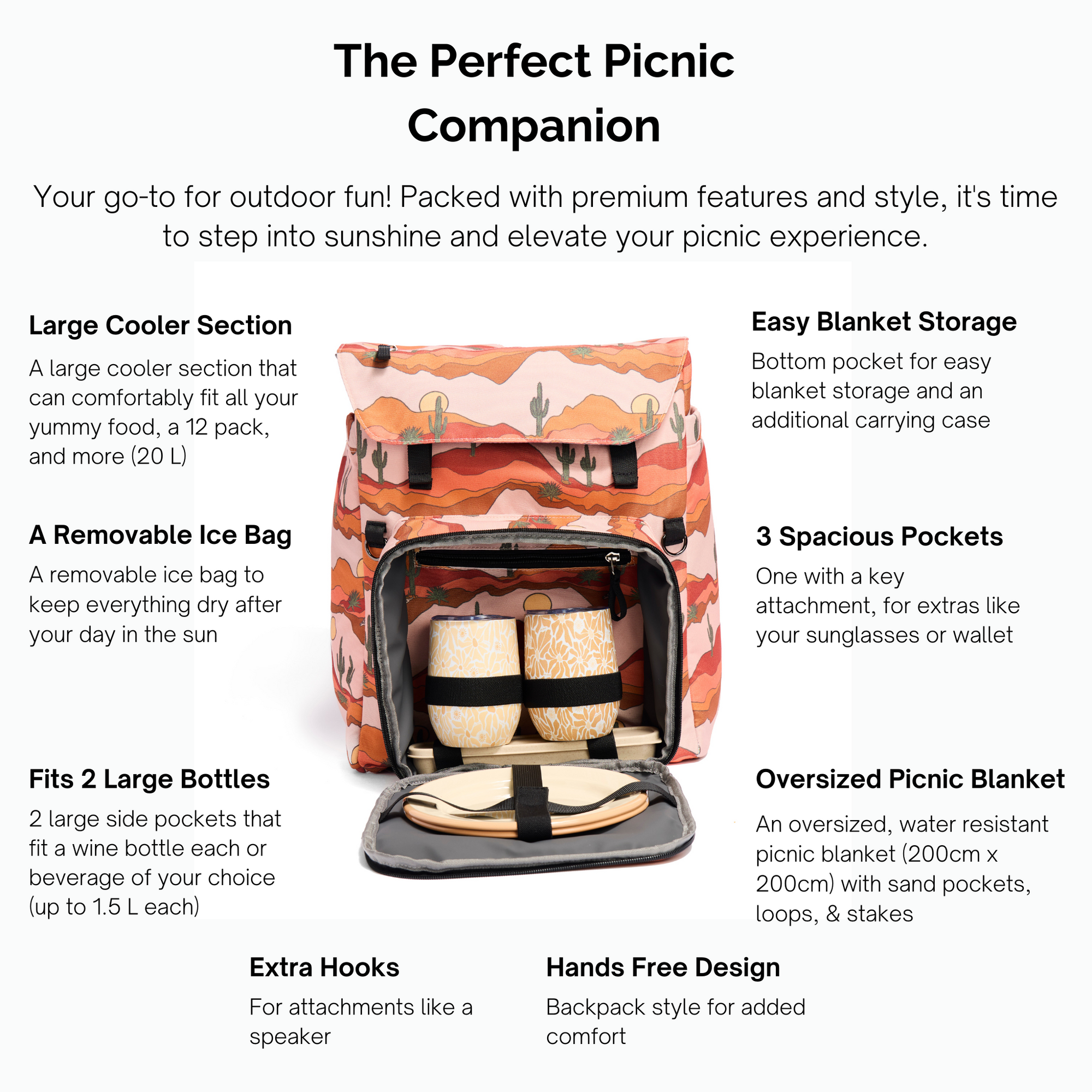 Luxe Picnic Backpack in Desert Daze