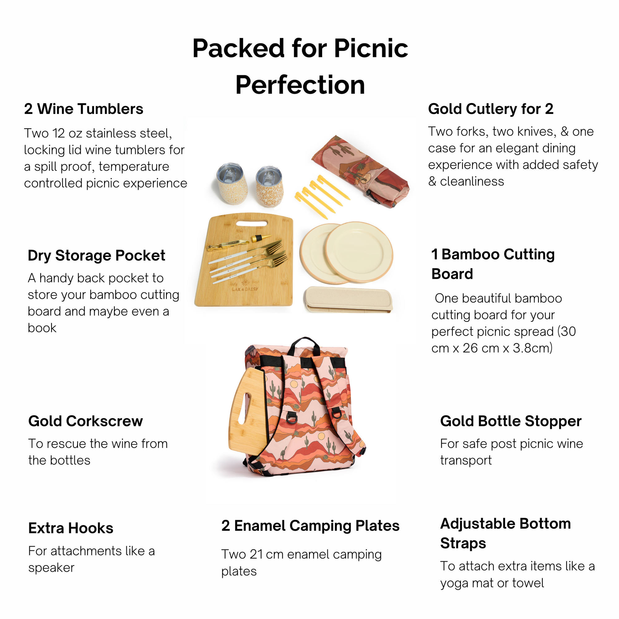 Luxe Picnic Backpack in Desert Daze